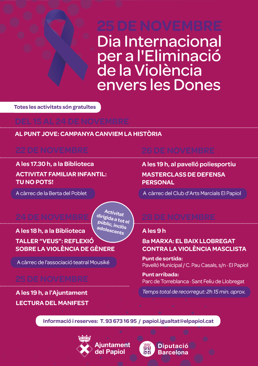 El Papiol es prepara per commemorar el dia contra la violència vers les dones