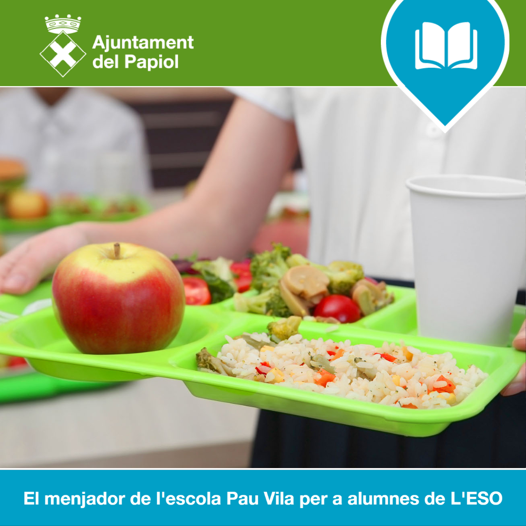 El menjador de l'escola Pau Vila per a alumnes de l'ESO